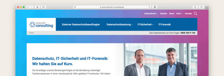 Relaunch Unternehmenswebsite intersoft consulting services AG